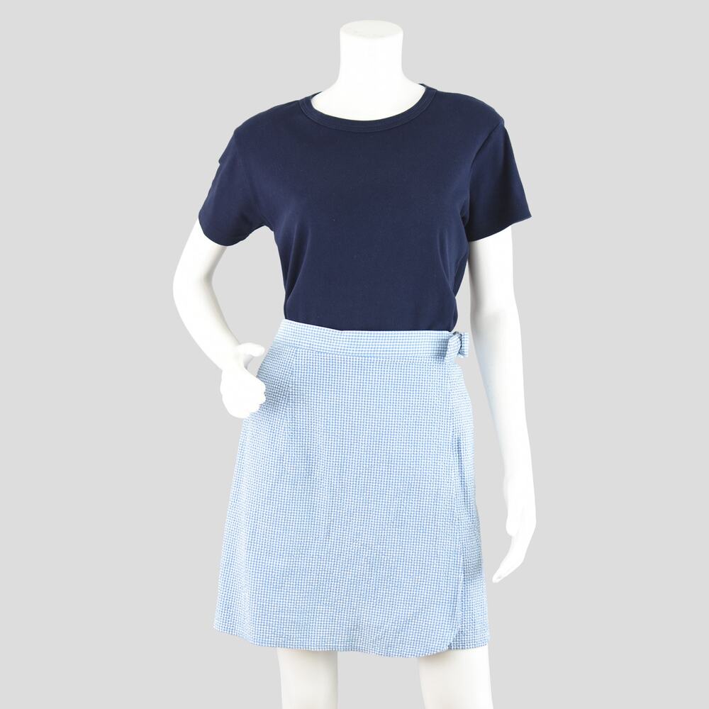 Vintage Blue Gingham Seersucker Skorts, Women's Size 12, 30 - 32" Waist
